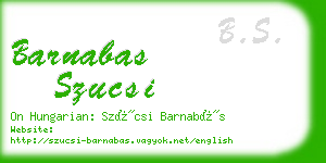 barnabas szucsi business card